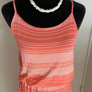 Peach and white Maxi dress